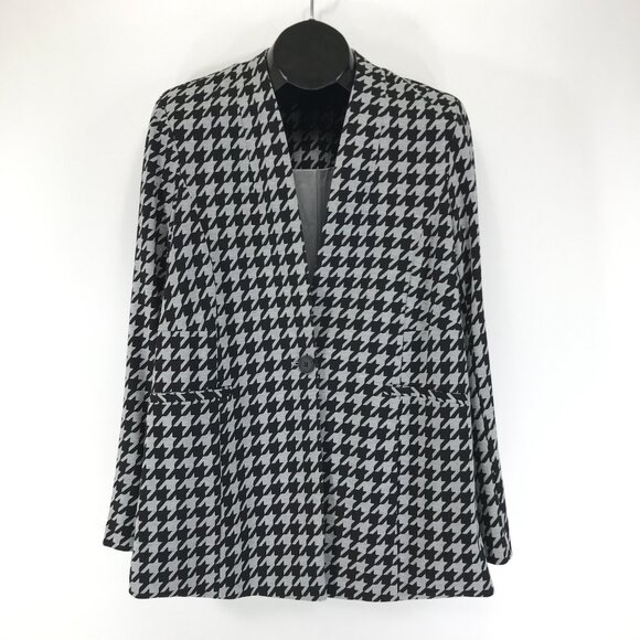 Torrid Ponte Longline Blazer Women's Plus Size 1/1X Houndstooth Stretch Career - Picture 1 of 14